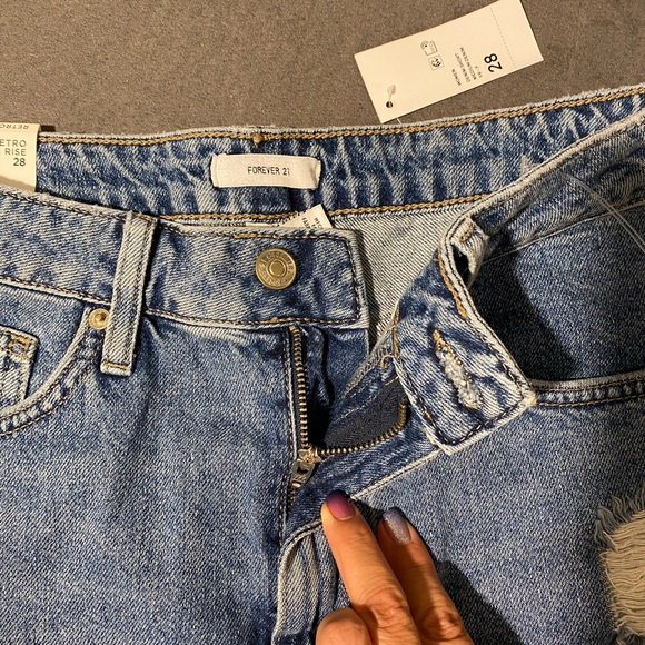 NWT rue 21 Retro High Rise distressed jean denim shorts - Picture 7 of 14